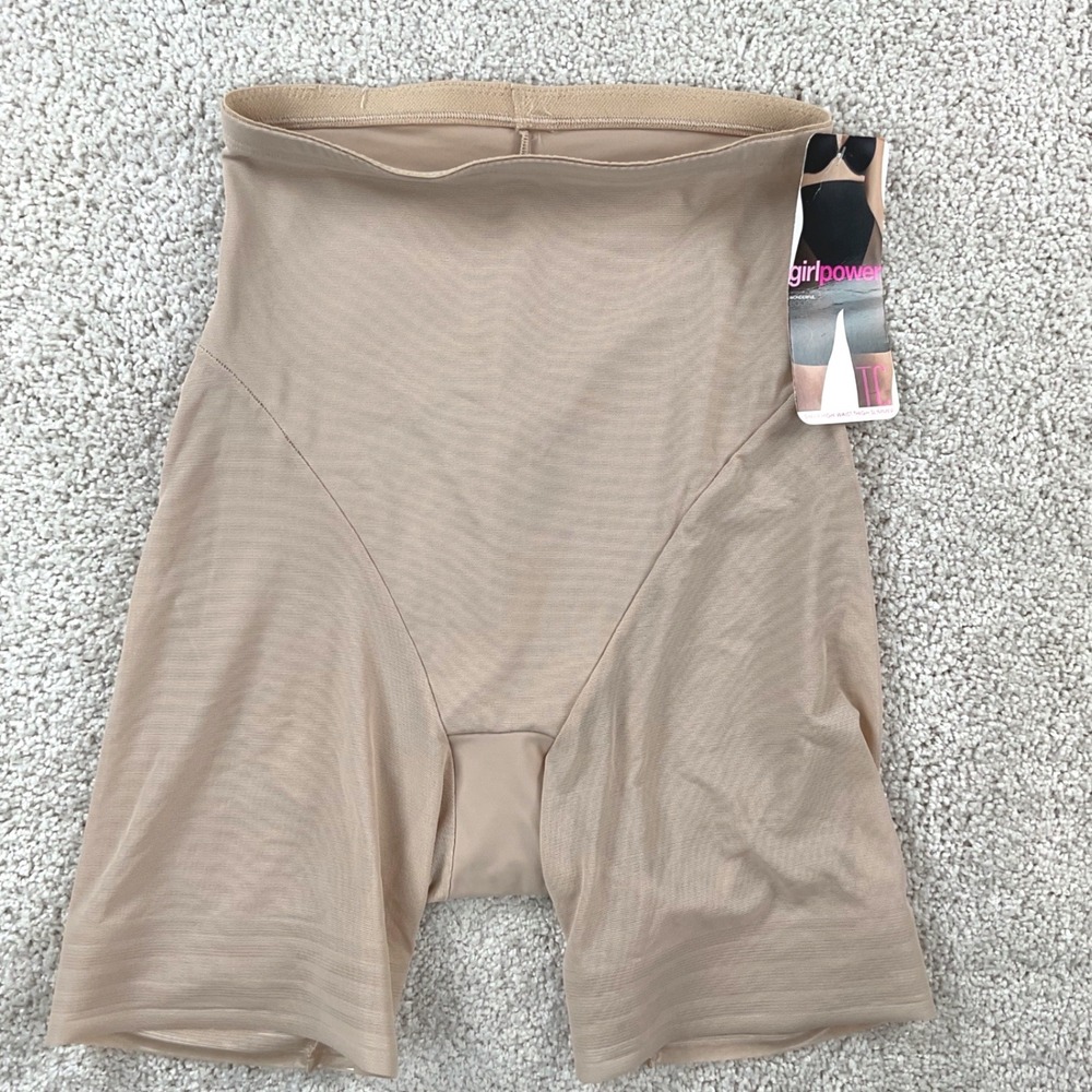 TC Girlpower Sheer High-Waist Thigh Slimmer Shapewear Warm Beige  Women's MED